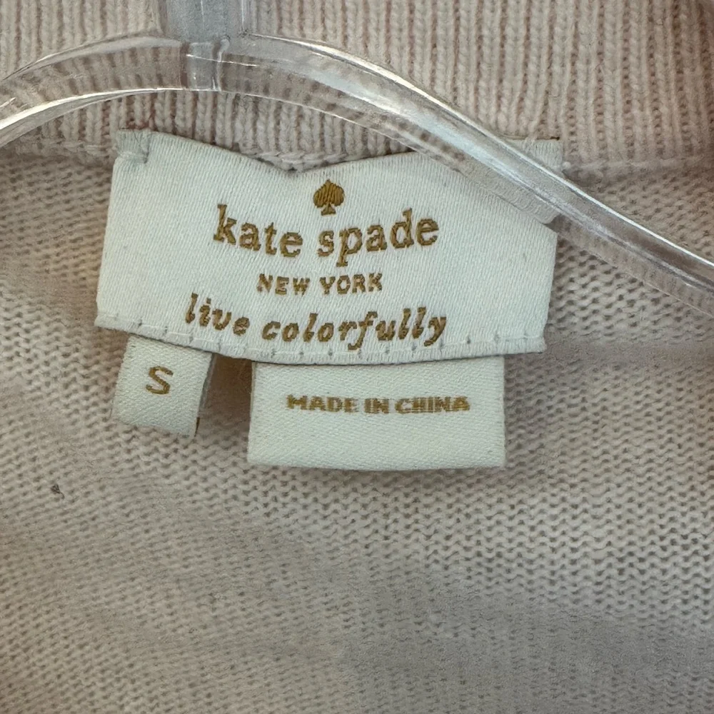Kate Spade Steal The Spotlight Light Pink Cardigan with Embellished Trim Size S - Picture 11 of 15